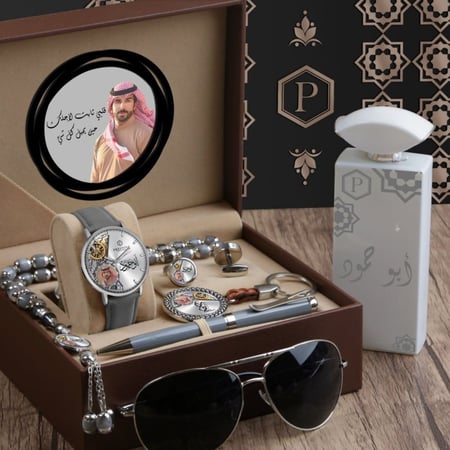 طقم ساعة رجالية مع واكسسوارت