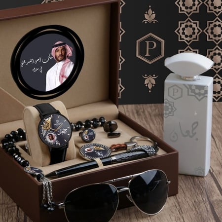 طقم ساعة رجالية مع واكسسوارت