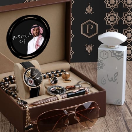 طقم ساعة رجالية مع واكسسوارت