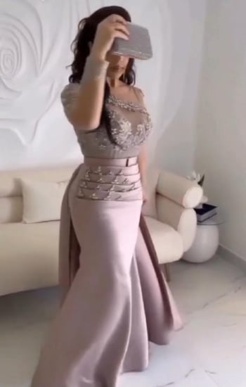 فستان سهره لحمي روعه