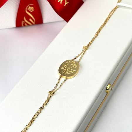 انسيال الزهرة البرية ذهب عيار21