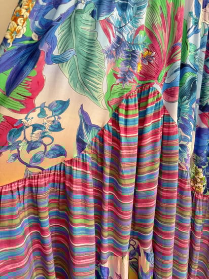 فستان ملمس قطني بدرجات الون الازرق طويل 2025