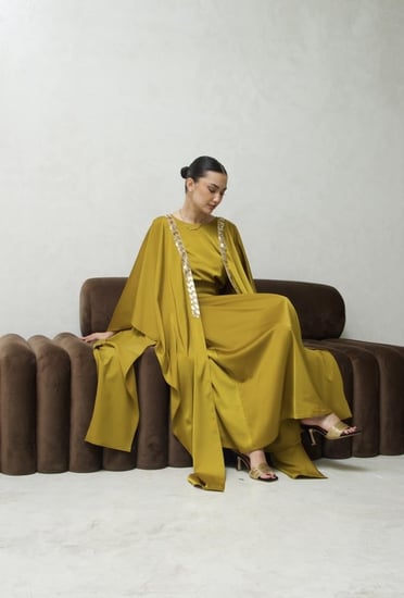 جلابية كريب حرير راقية كموني