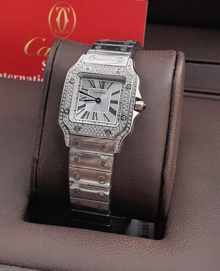 ساعات كارتير مربع  فصوص زركون نسائي
