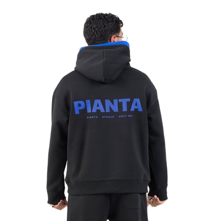 Black hoodie Double cap Oversize