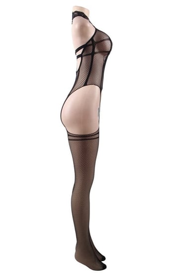 بودي ستوكينغ أسود رائع يتميز بخامته الناعمة والسهلة للتمزيق