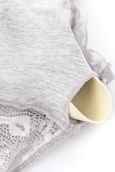 قميص نوم رمادي دانتيل مكشوف الظهر