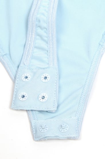 بودي سوت دانتيل شفاف أزرق مطرز بفراشات ثلاثية الأبعاد