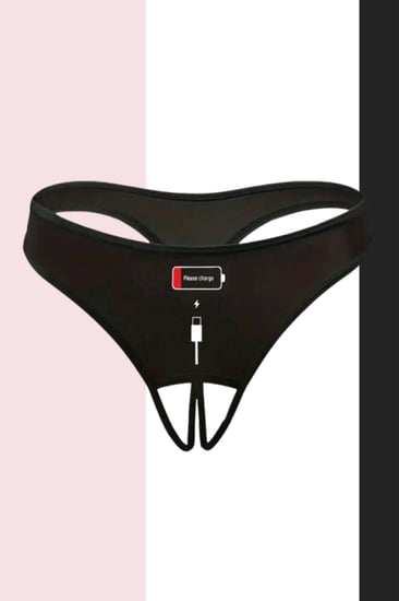 كيلوت اسود مغري للزوجين مفتوح من الاسفل