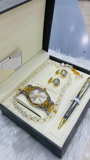 طقم ساعة وقلم وكبك وسبحة