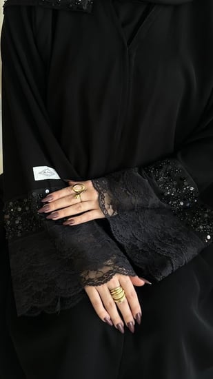 عباية كلوش قماش(ملكي)باكمام شك
