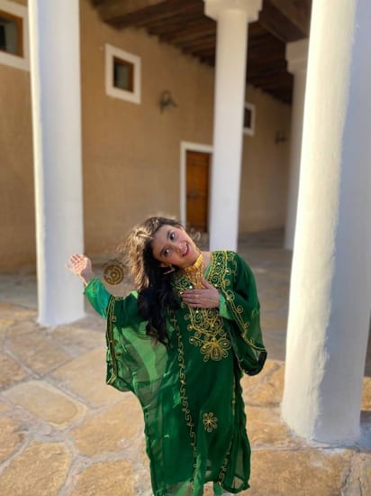 ثوب النشل النجدي الاخضر