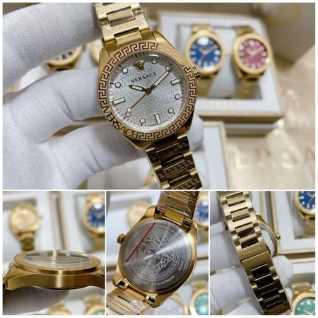 ساعة فرزاتشي ذهبي كامل ابيض نسائية