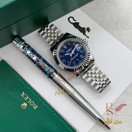 طقم ساعة رولكس مع قلم كارتير