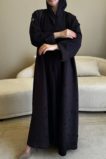 عباية كلوش لون موف مع جوانب مشجرة