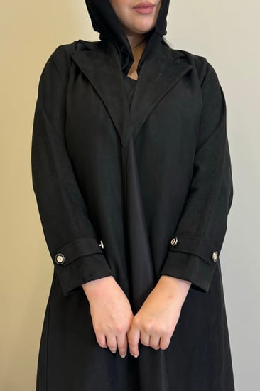 عباية شتوية رسمية من قماش الشامواه الناعم