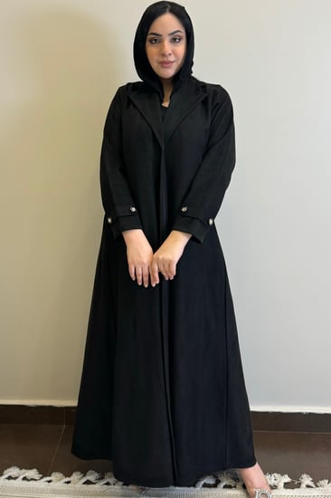 عباية شتوية رسمية من قماش الشامواه الناعم