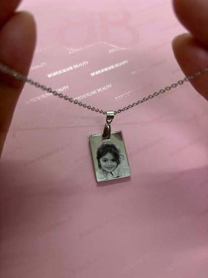 قلادة مستطيل مطلي بطباعة الصورة