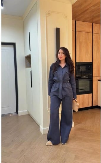 بدلة لينن طبيعي للصيف والسفر والدوام