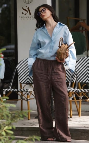 طقم لينن طبيعي بأجمل لونين للموسم