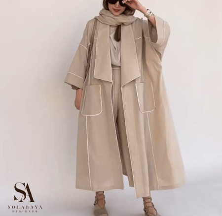 عباية لينن طبيعي فري سايز للصيف والسفر