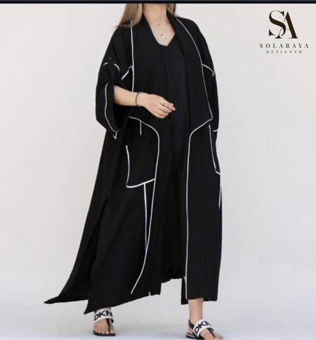 عباية بقماش لينن طبيعي