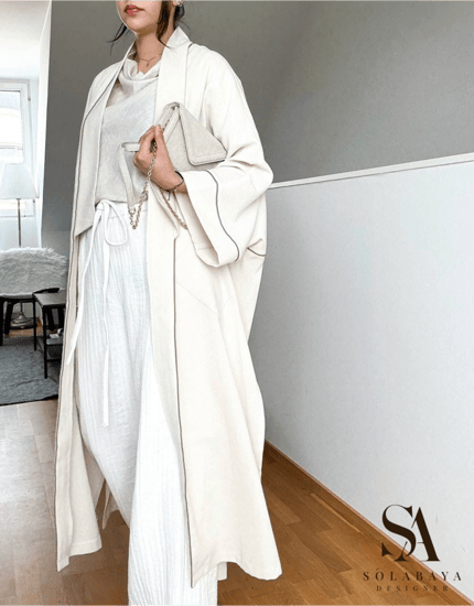 عباية للصيف والسفر بقماش كريب صيفي