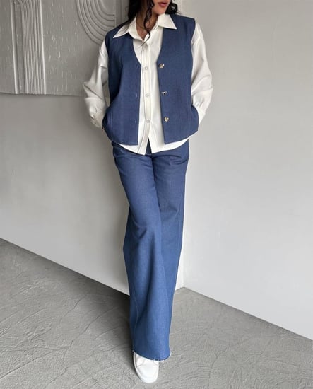 بدلة جينز من بنطال و فيست