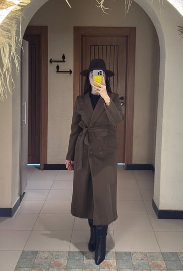 جاكيت لندن الشتوي باللون البني و بستايل أنيق