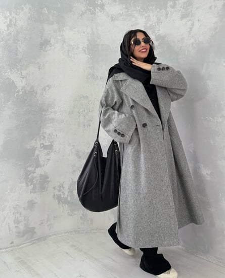جاكيت شتوي باللون الرمادي