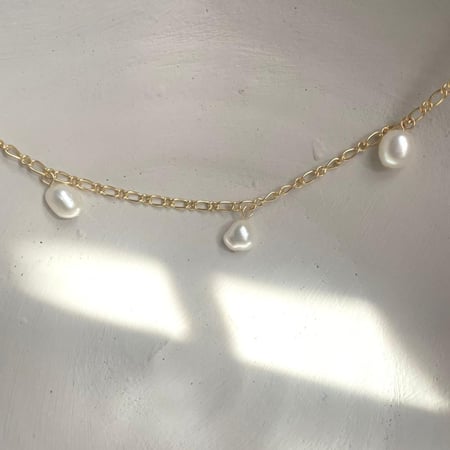 سلسال فضة 925 مزين باللؤلؤ الطبيعي V2