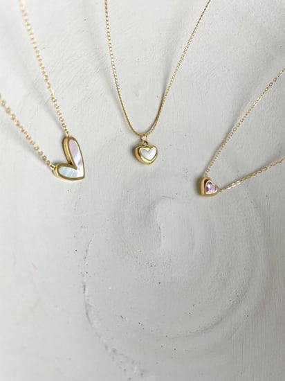 سلسال قلب صغير وردي N9