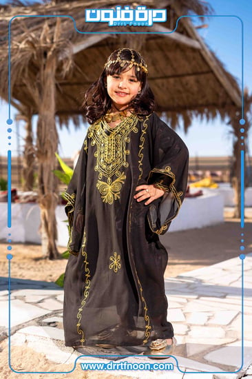ثوب النشل النجدي بناتي ( أسود )