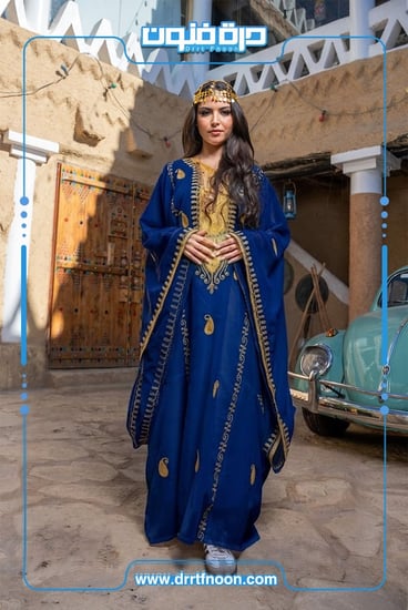 ثوب النشل النجدي نسائي ( أزرق )