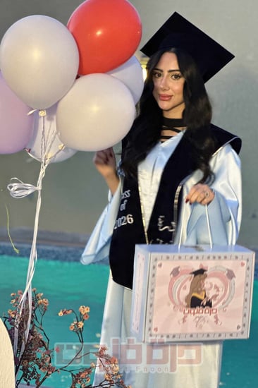 طقم عباية تخرج سماوي مع كحلي