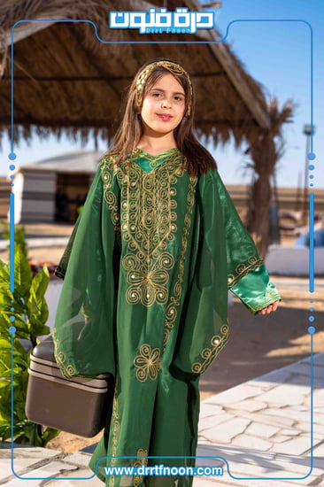 ثوب النشل النجدي بناتي ( أخضر )