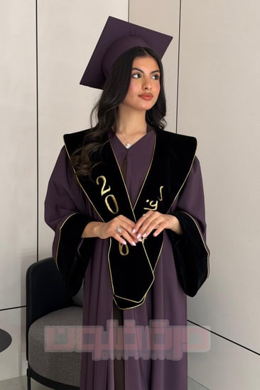 طقم عباية تخرج ليلكي