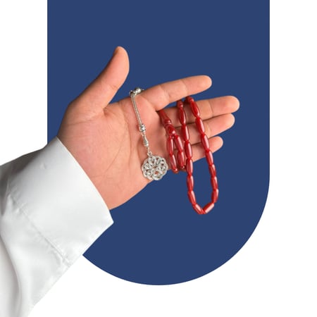 سبحة أكريليك أحمر طوبي