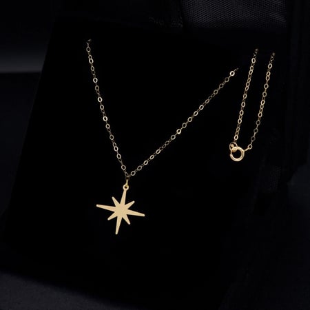 عقد ذهب ناعم نجمة مضيئة (N3527)