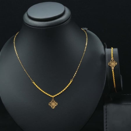 عقد + سوارة ذهب عيار 21 (NB7435)