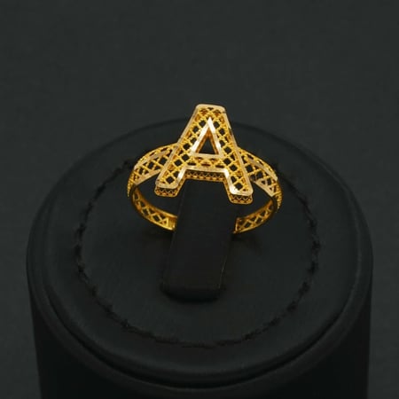 خاتم ذهب نسائي عيار 21  ( A ) (R6236)