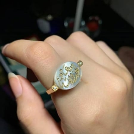 خاتم ملكي نسائي فضه خالص نحت ليزر