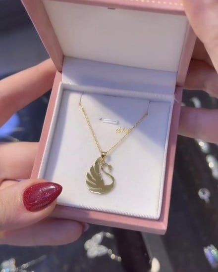 سلسال عيار 21هدايا فاخرةمجوهرات نسائيةفضة عيار 925سلسال مطلي ذهب قلادة