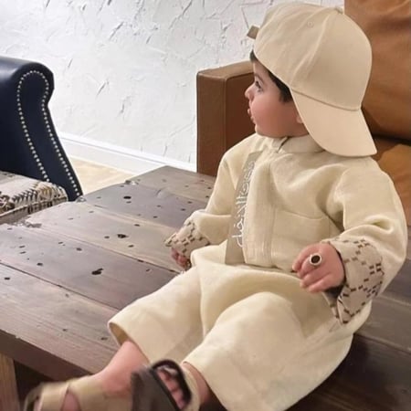 ثوب او دشداشة بتصميم كويتي بالاسم - valmodaa