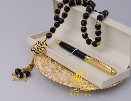 بكج قلم ملكي مع سبحة فاخرة بالاسم – هدية راقية