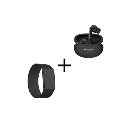 عرض ليبرو سوارة تتبع ذكية للاستخدام اليومي + راف باور سماعة ستوديو اللاسلكية بنقاء صوت عالي لون أسود