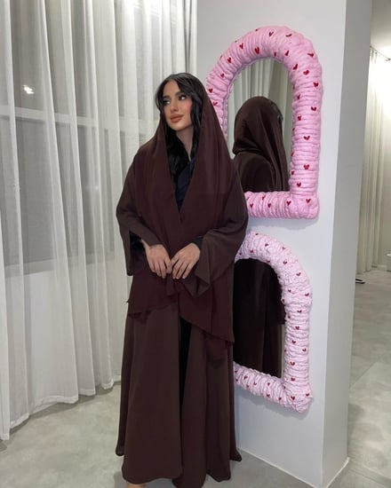 عباية لنن امريكي قصة كلوش ، لون بني غامق