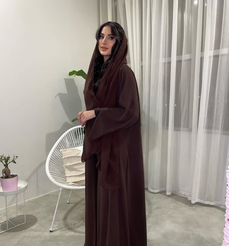 عباية لنن امريكي قصة كلوش ، لون بني غامق