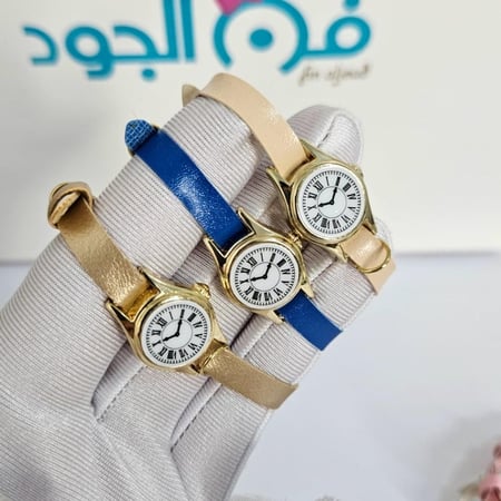 ساعة أطفال جلد صغيرة بتصميم أنيق للأميرات الصغيرات