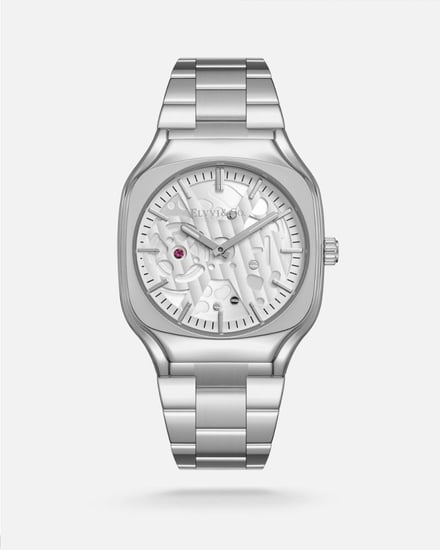 ساعة الأناقة الرجالية بلون فضي